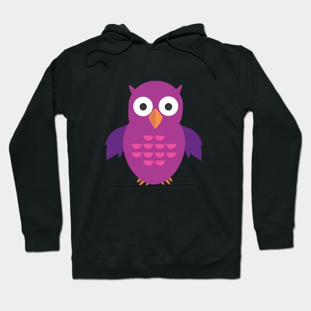 Purple & Purple Owl Hoodie by adamzworld